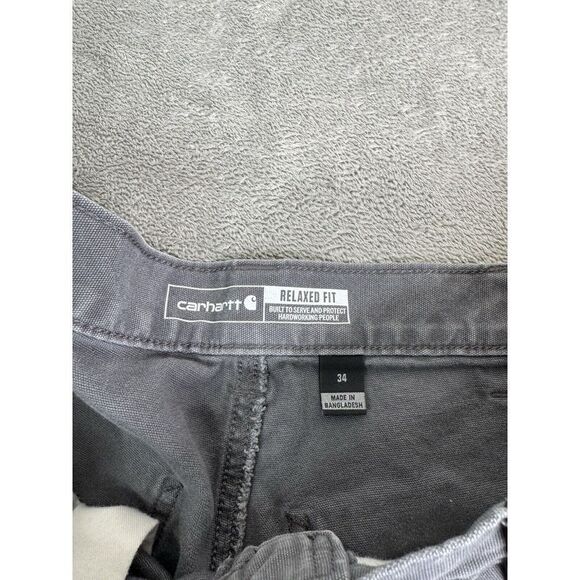 Carhartt Rugged Flex Relaxed Fit Canvas Work Short Men's Size 34 Gray - Picture 5 of 11